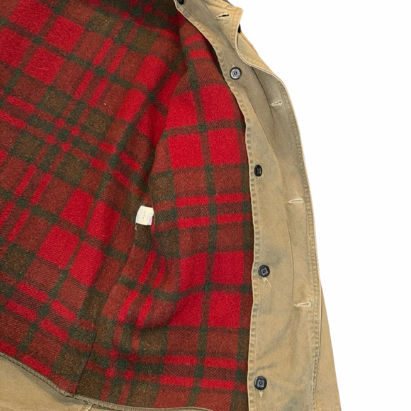 VTG 80s L.L.Bean Chore Barn Jacket Men’s XL USA Canvas Corduroy Collar - Picture 9 of 13